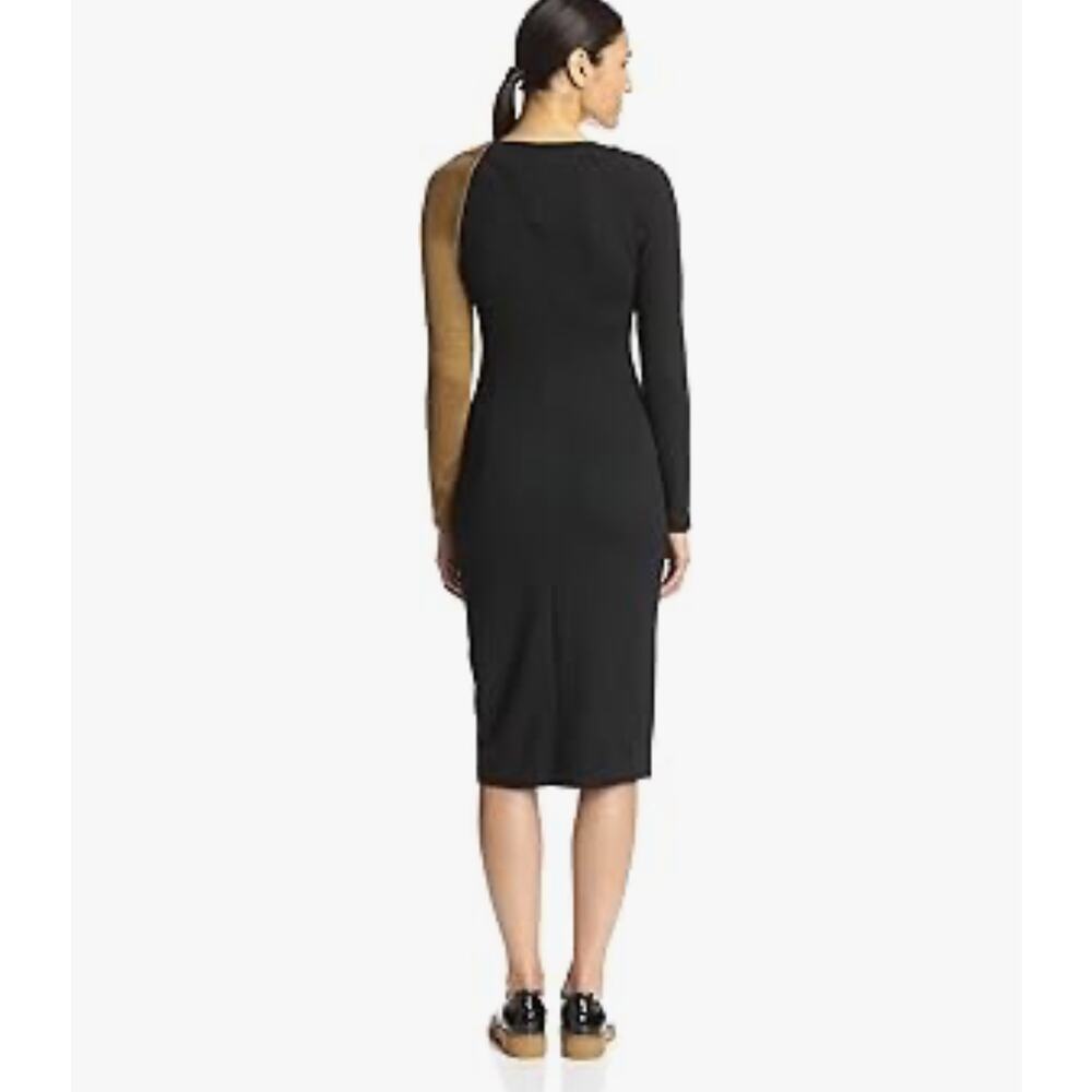 Ronen Chen Nelly Colorblock Long Sleeve Asymmetrical Sheath Dress Size 10 NWT - Picture 2 of 8